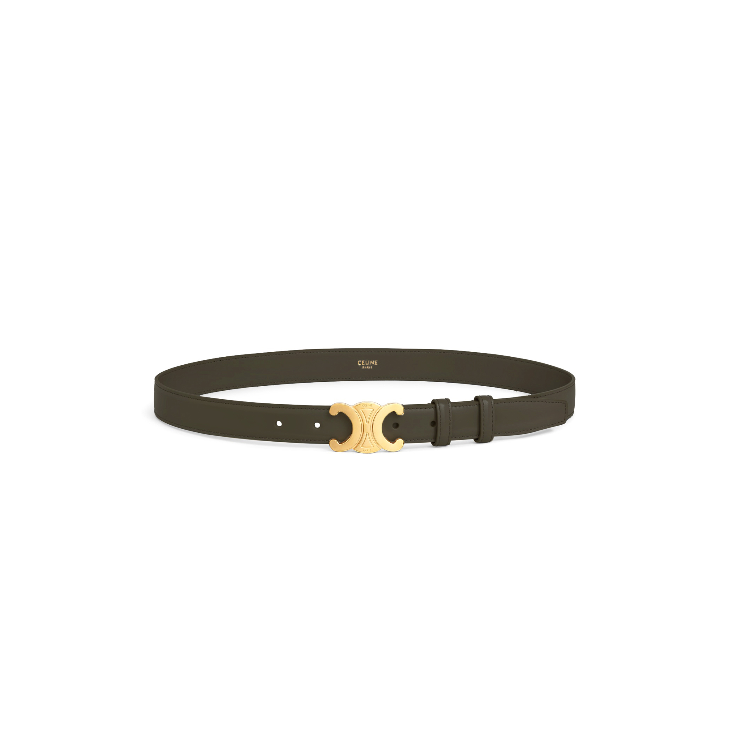 CELINE MEDIUM 25MM TRIOMPHE BELT IN TAURILLON LEATHER 45AK93A01.10V0